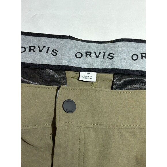Orvis Cargo Shorts Men's Size 40 Khaki Stretch Breathable Comfort Hidden Pocket - Picture 4 of 9